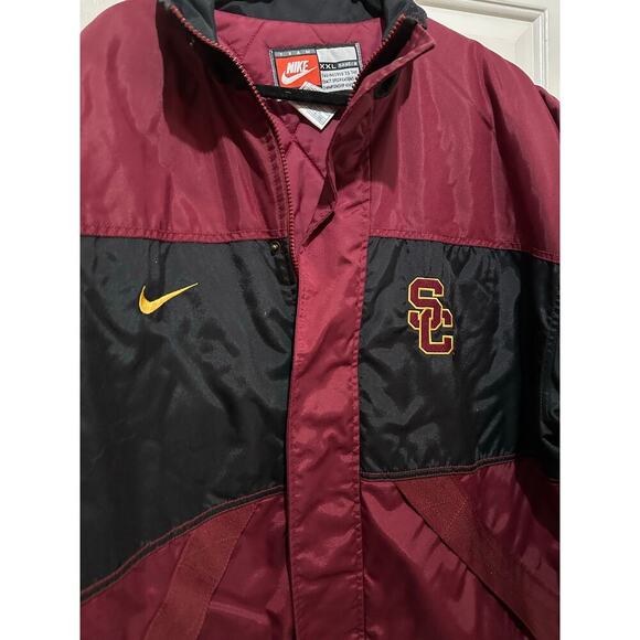 Vintage 90s Nike Red Black USC NCAA Trojans Full Zip Jacket Size XXL - Picture 3 of 9